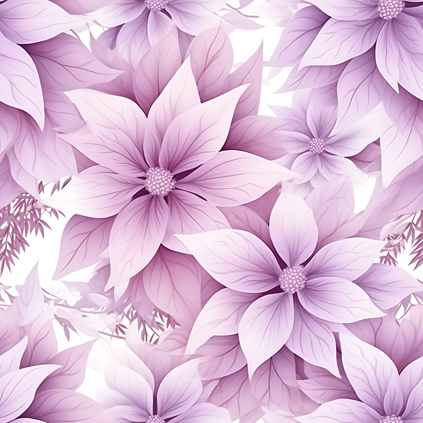Pastel Pink Poinsettia (June Pre-Order) - Fabric