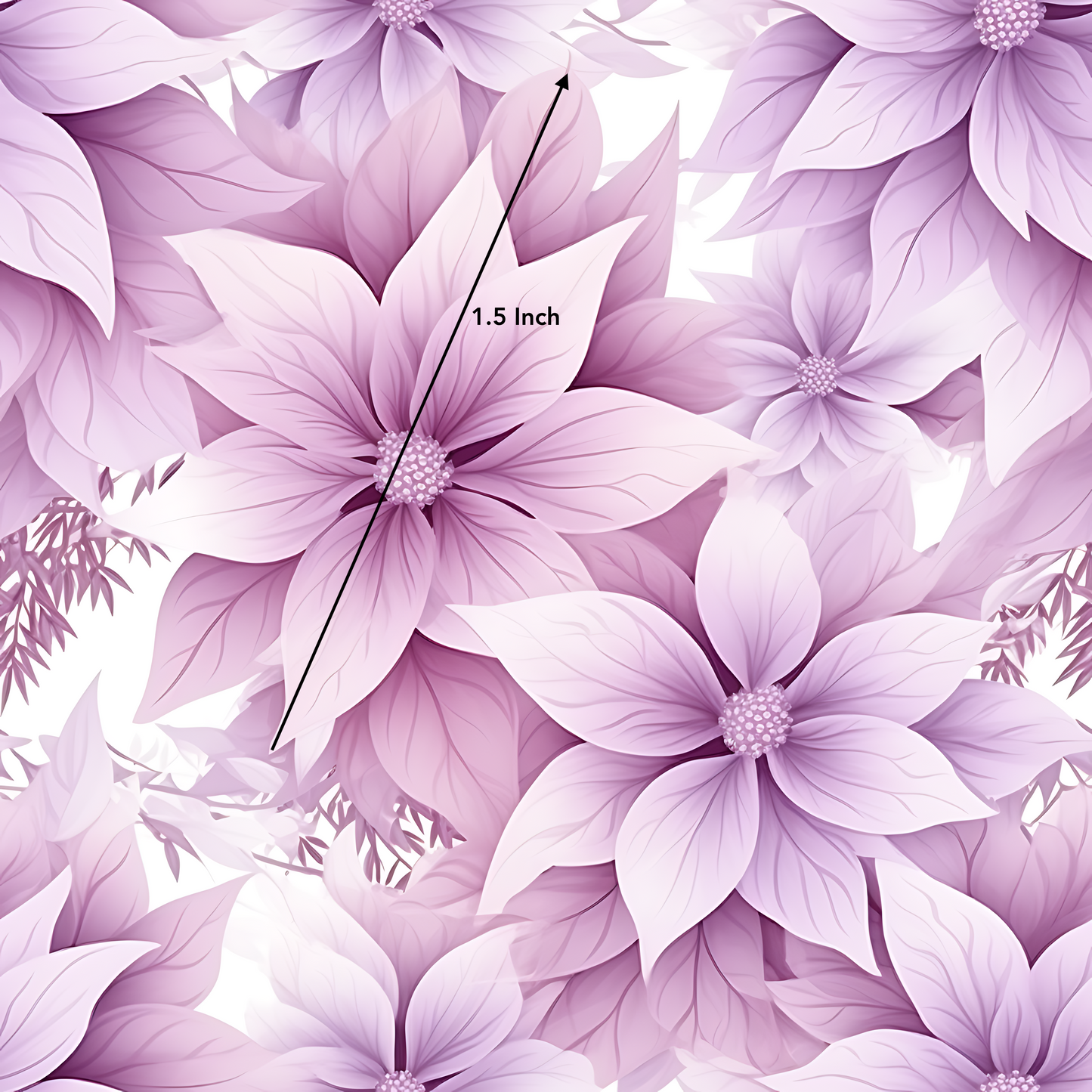 Pastel Pink Poinsettia (June Pre-Order) - Fabric