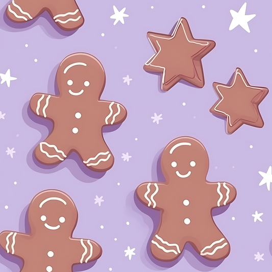 Pastel Purple Gingerbread Man (June Pre-Order) - Fabric