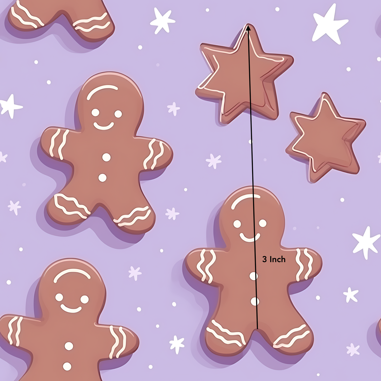 Pastel Purple Gingerbread Man (June Pre-Order) - Fabric
