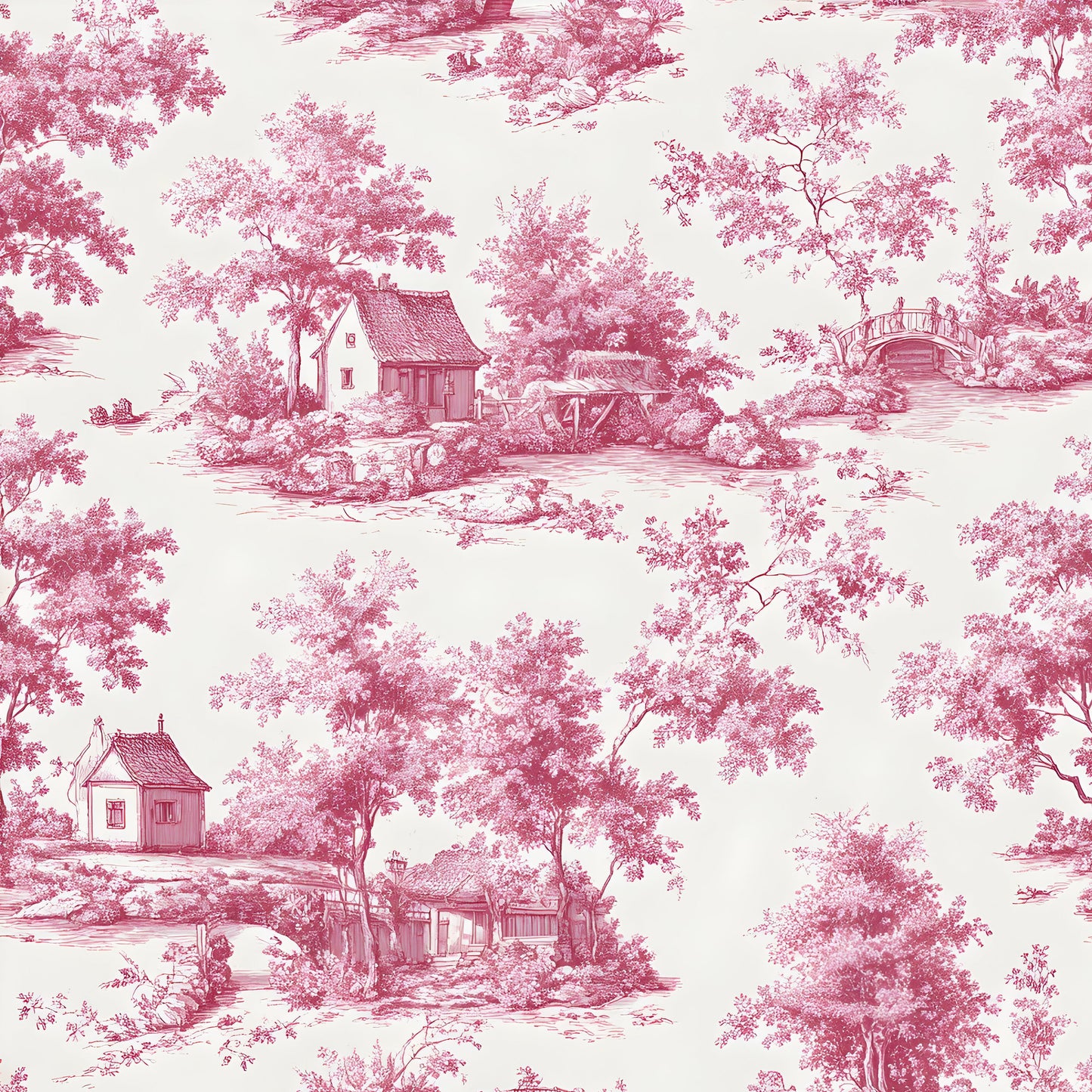 Pink Countryside Sketch (March Pre-Order) - Fabric