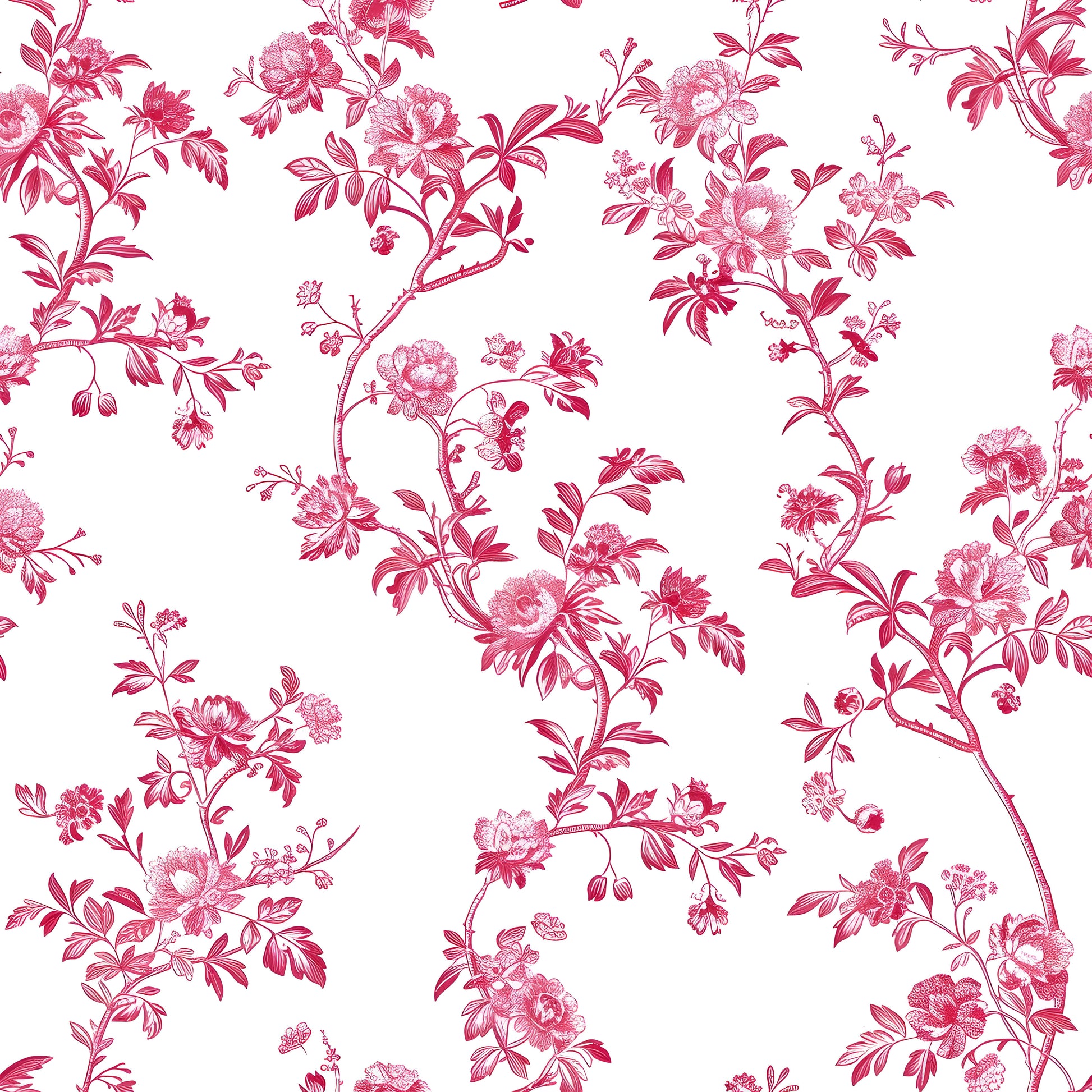 Pink floral pattern on a white background