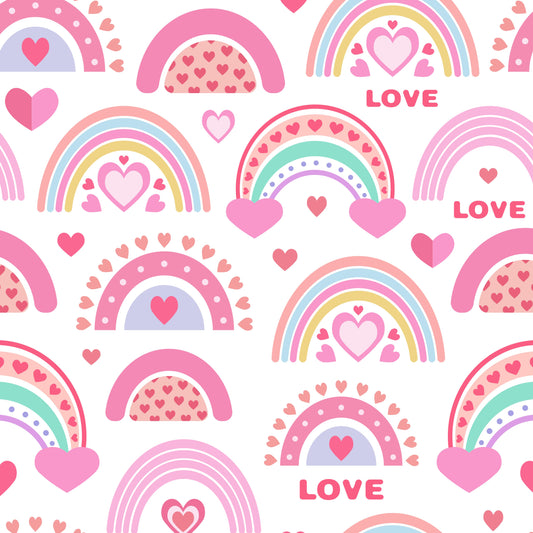 Pink Rainbow Love (September Pre-Order) - Fabric