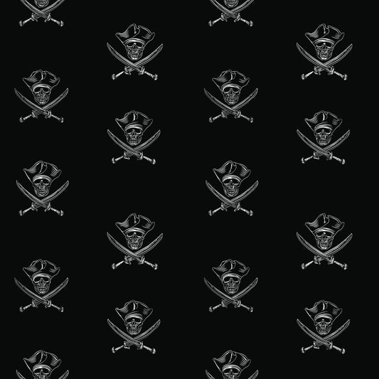 Pirate Logo Black/Maroon/Blue (September Pre-Order) - Fabric
