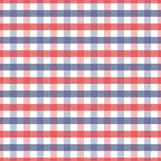 Red & Navy Gingham (September Pre-Order) - Fabric