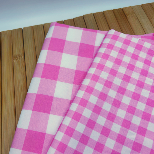Gingham Rose Mallow - Woven Fabric