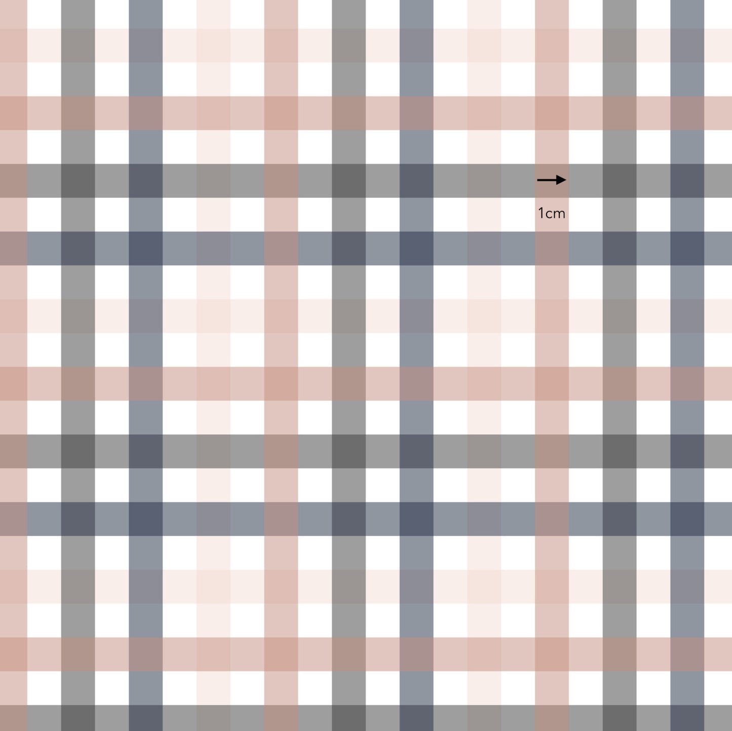 Rose & Navy Gingham (September Pre-Order) - Fabric