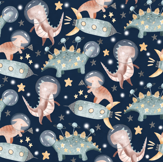 Space Dinosaurs - Woven Fabric