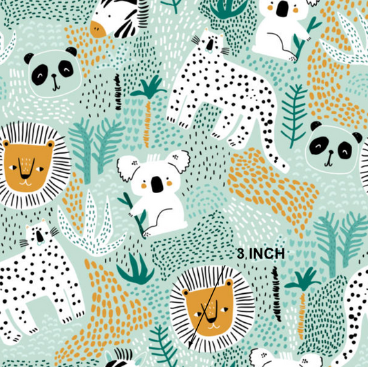 Spotty Animals on Mint (September Pre-Order) - Fabric