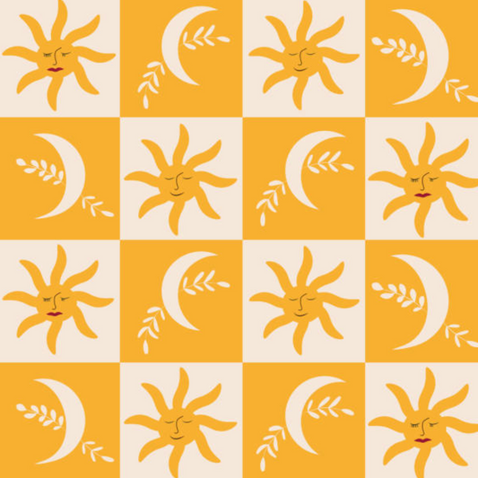 Sun and Moon Check (September Pre-Order) - Fabric