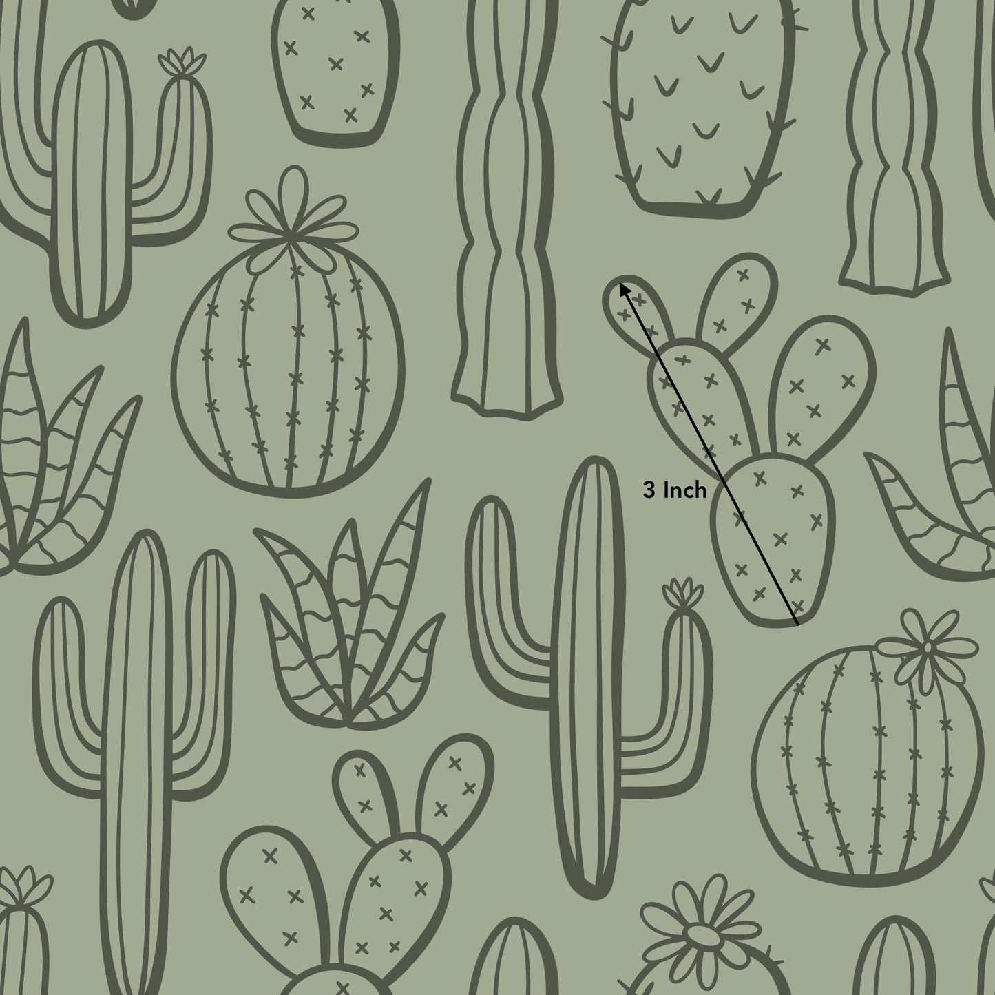 Sage Cactus (July Pre-Order) - Fabric