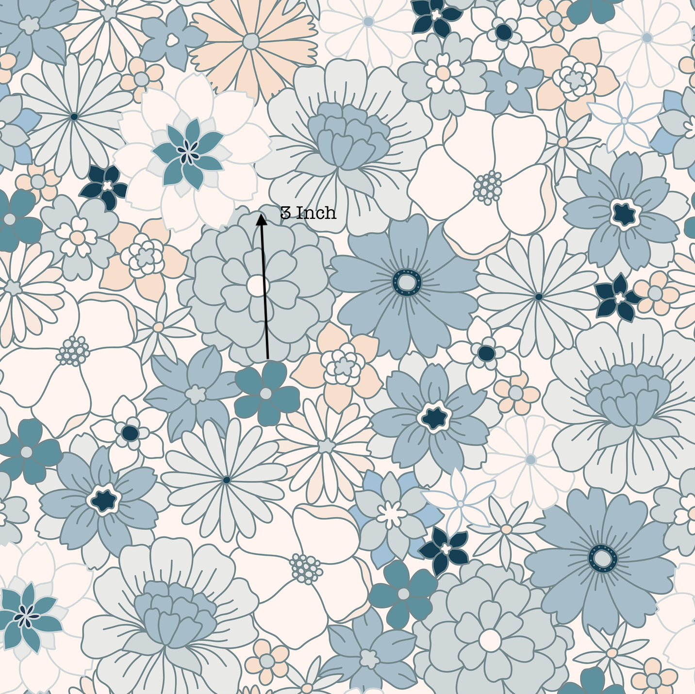 Blue Boho Soft Floral (July Pre-Order) - Fabric