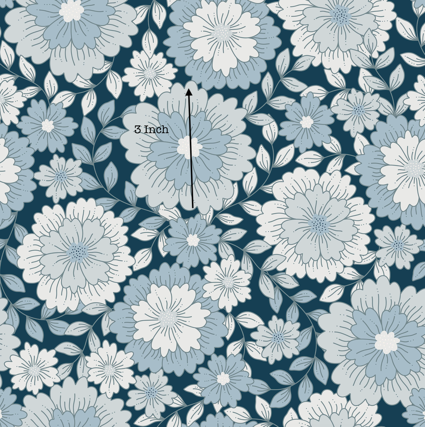 Blue Boho Floral (July Pre-Order) - Fabric