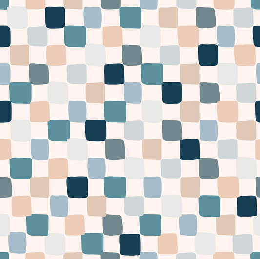Blue Boho Check (September Pre-Order) - Fabric