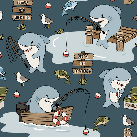 Sharks Day Out by by Julie Storie Designs (August Pre-Order) - Fabric