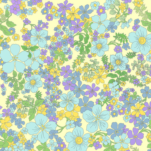 Sofia Floral on Lemon (March Pre-Order) - Fabric