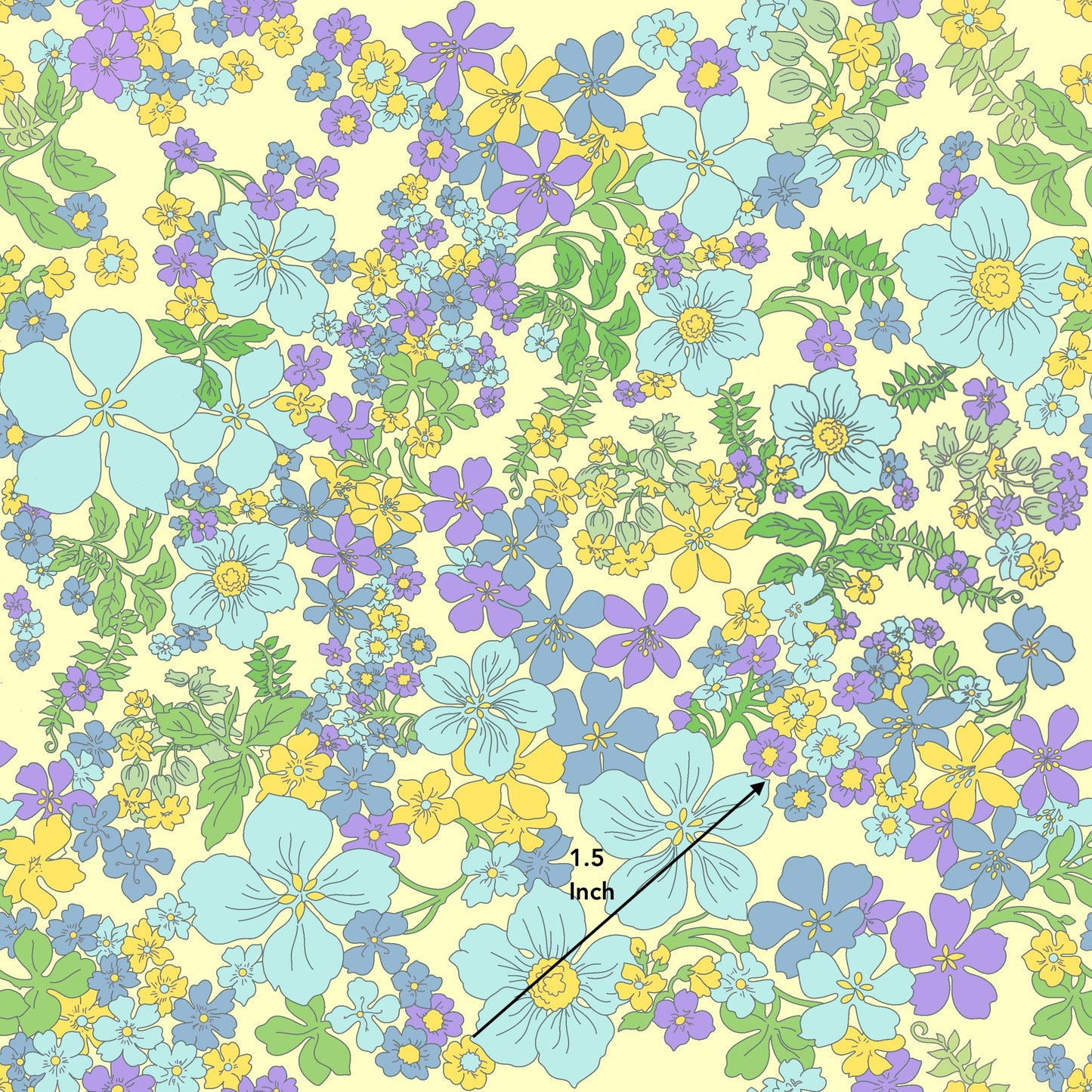 Sofia Floral on Lemon (March Pre-Order) - Fabric