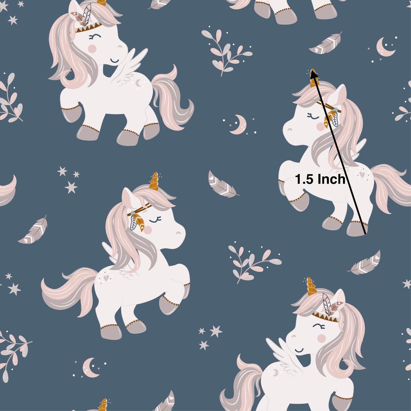 Unicorns on Blue (September Pre-Order) - Fabric