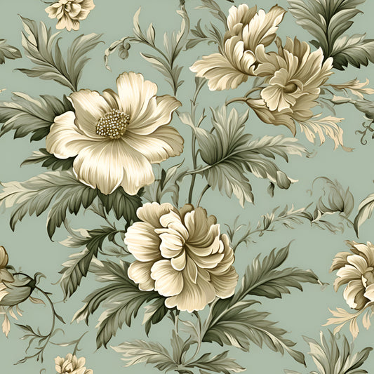 Vintage Blue Florals (September Pre-Order) - Fabric