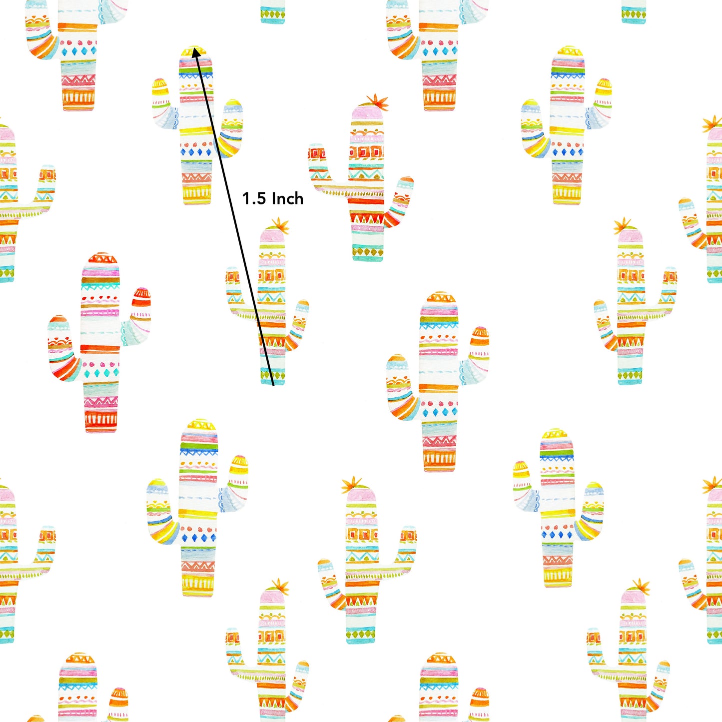 Watercolour Cactus (July Pre-Order) - Fabric