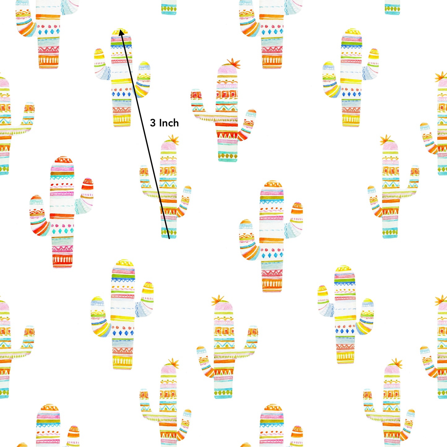 Watercolour Cactus (July Pre-Order) - Fabric