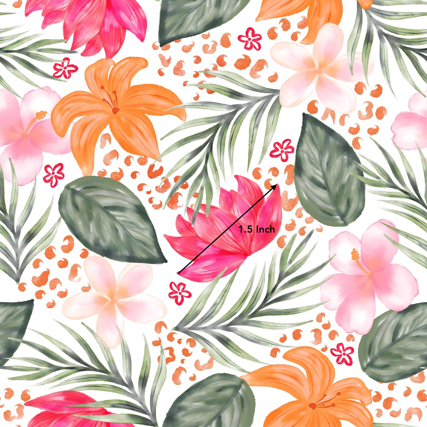 Watercolour Tropical Flowers (October Pre-Order) - Fabric