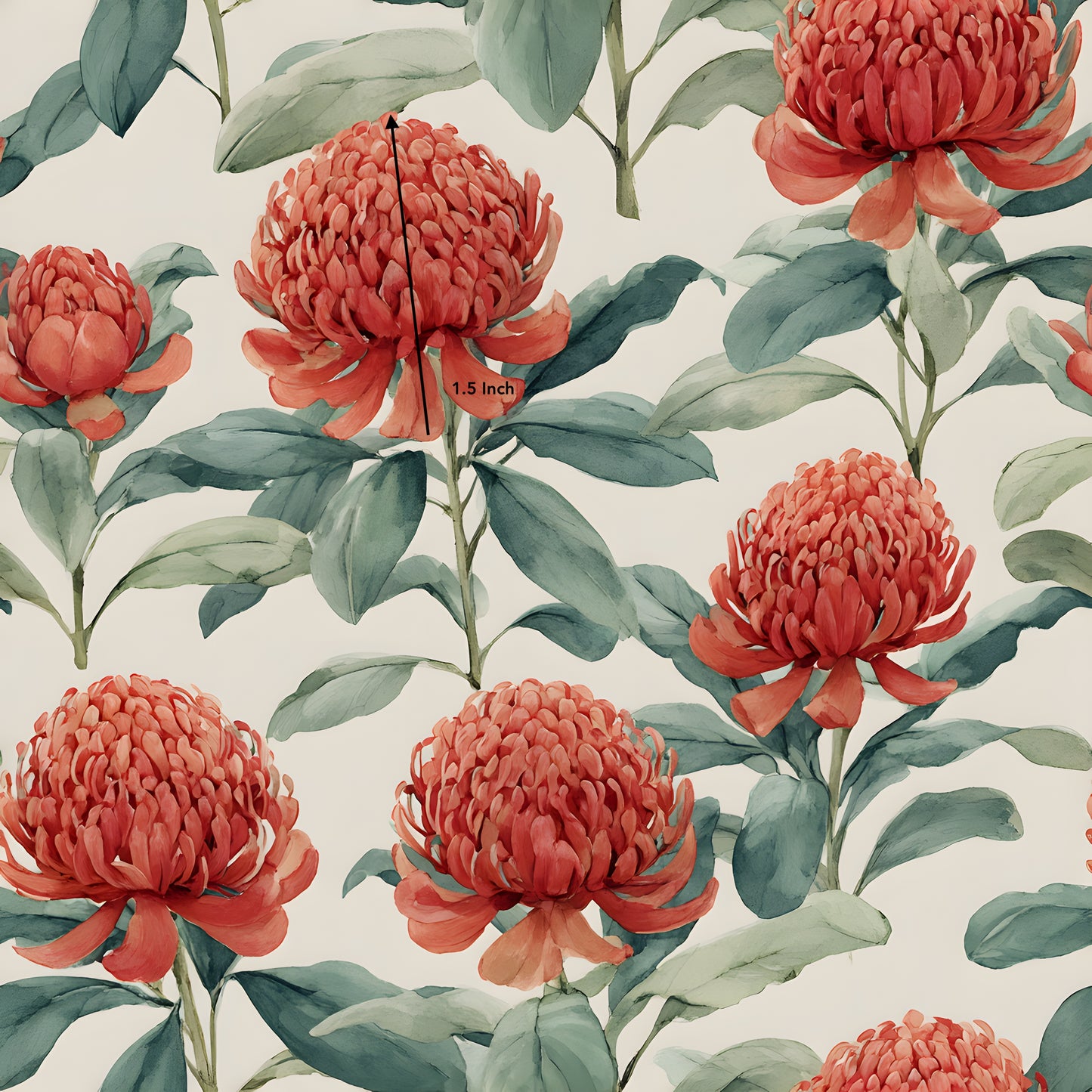 Watercolour Waratah (March Pre-Order) - Fabric