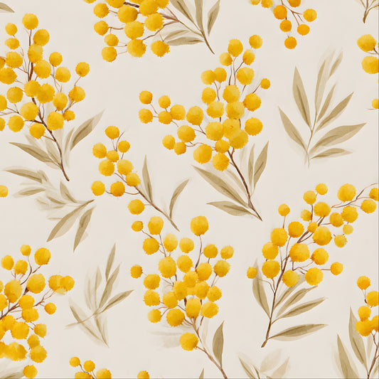 Wattle on Ivory (March Pre-Order) - Fabric