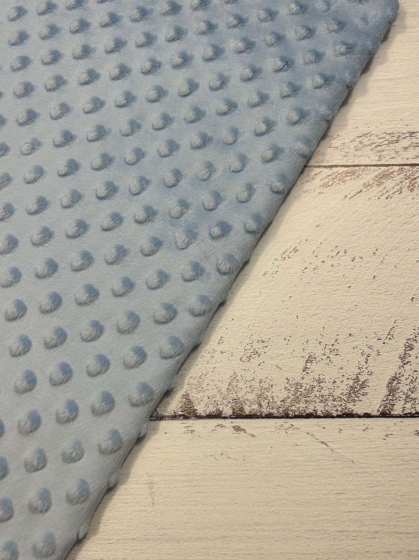 Premium Minky Dot Fabric - Baby Blue
