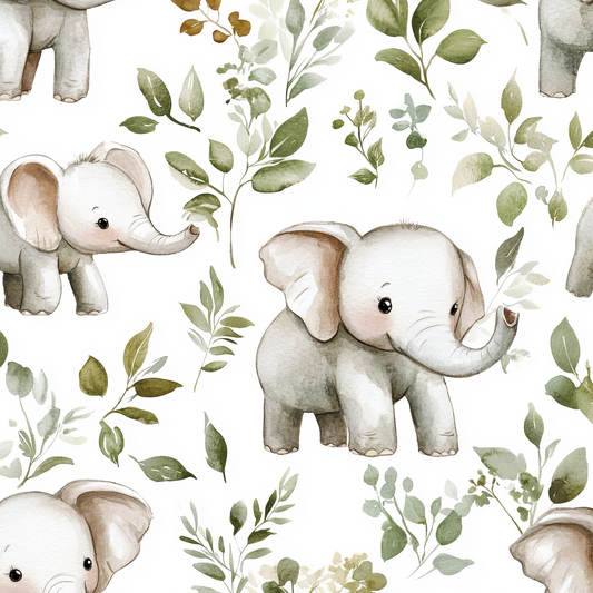 Baby Elephant - Woven Fabric