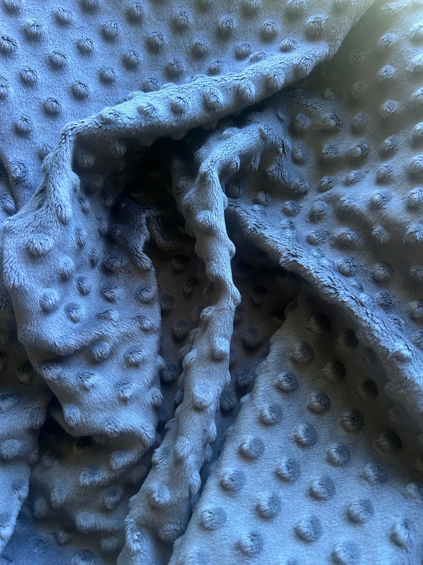 Premium Minky Dot Fabric - Charcoal Gray