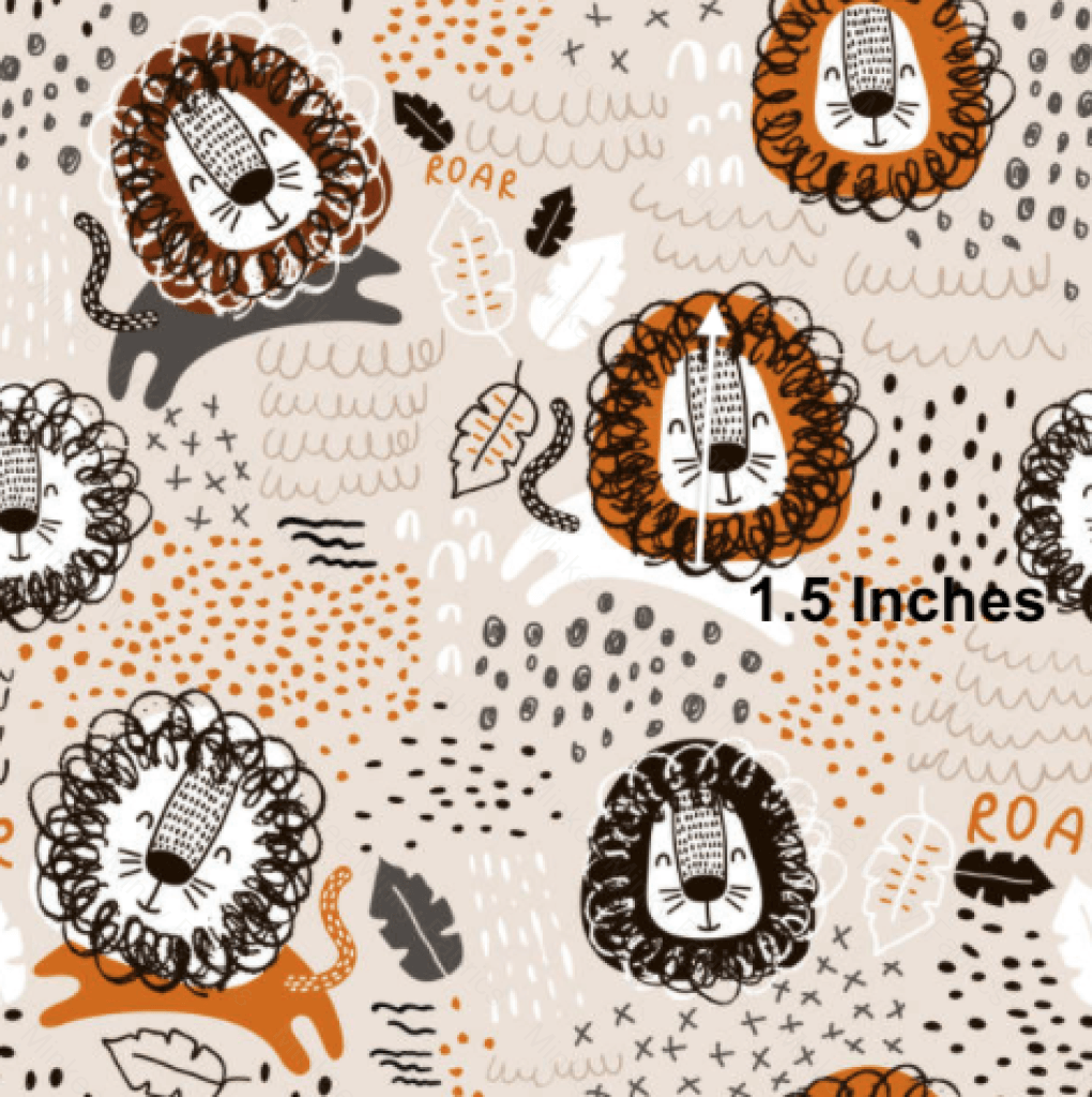 Leo The Lion Pre-Order (7Th July) Cotton Sateen / 1.5 Inches Digital Fabric Preorder