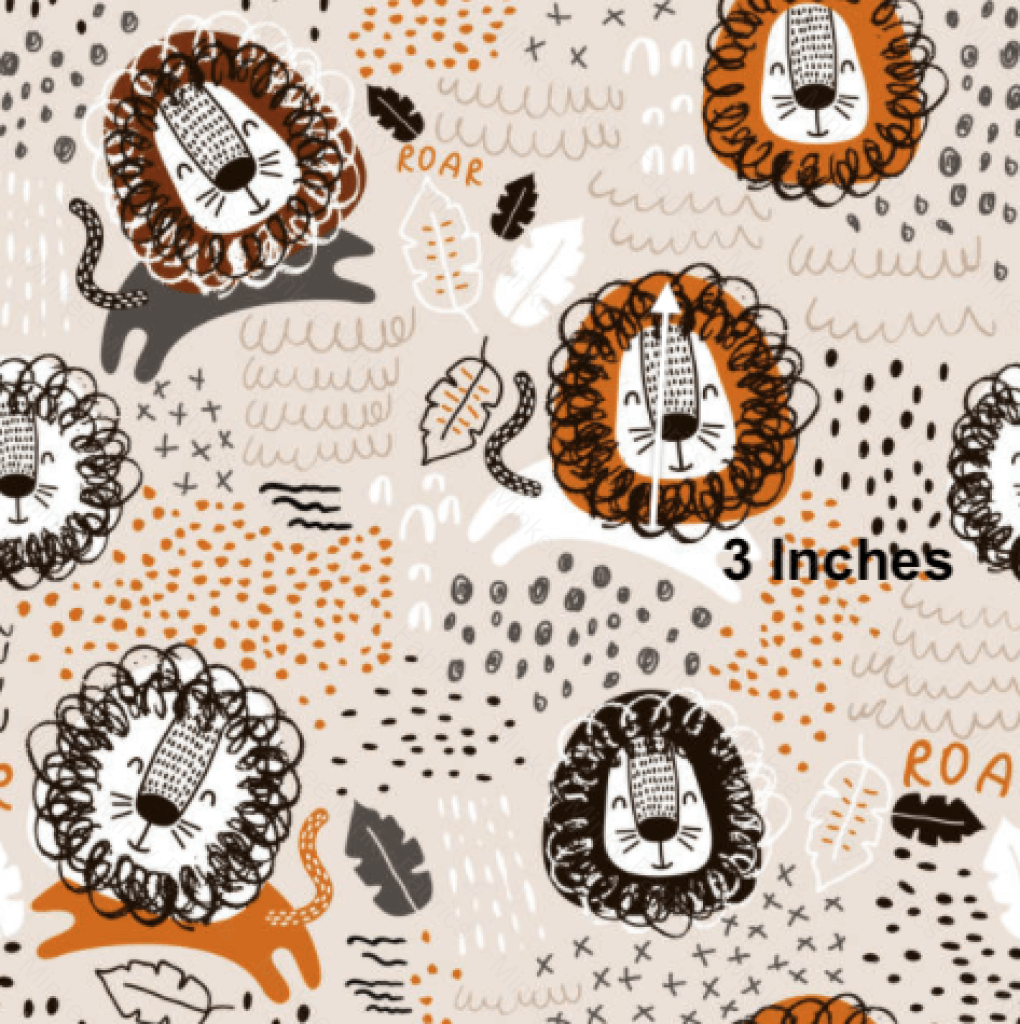 Leo The Lion Pre-Order (7Th July) Cotton Sateen / 3 Inches Digital Fabric Preorder