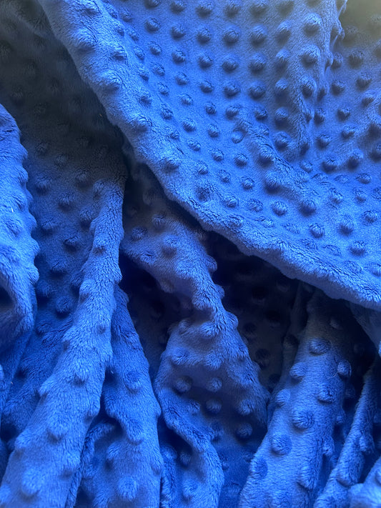 Premium Minky Dot Fabric - Navy
