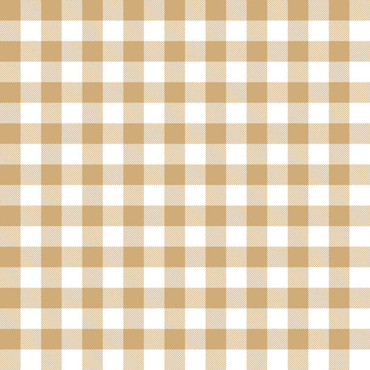 Gingham Oatmeal  - Linen Fabric