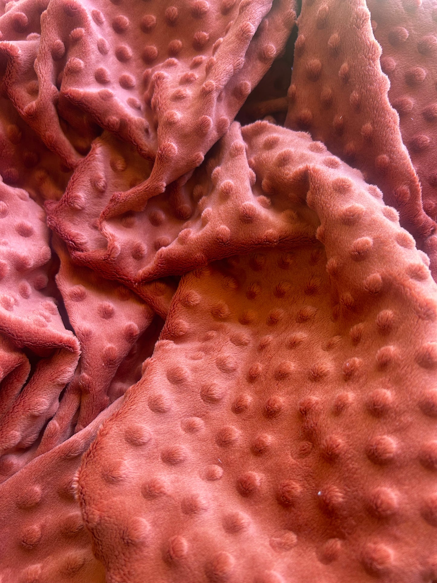 Premium Minky Dot Fabric - Rust