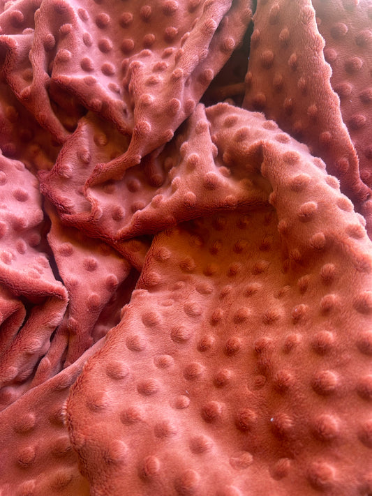 Premium Minky Dot Fabric - Rust