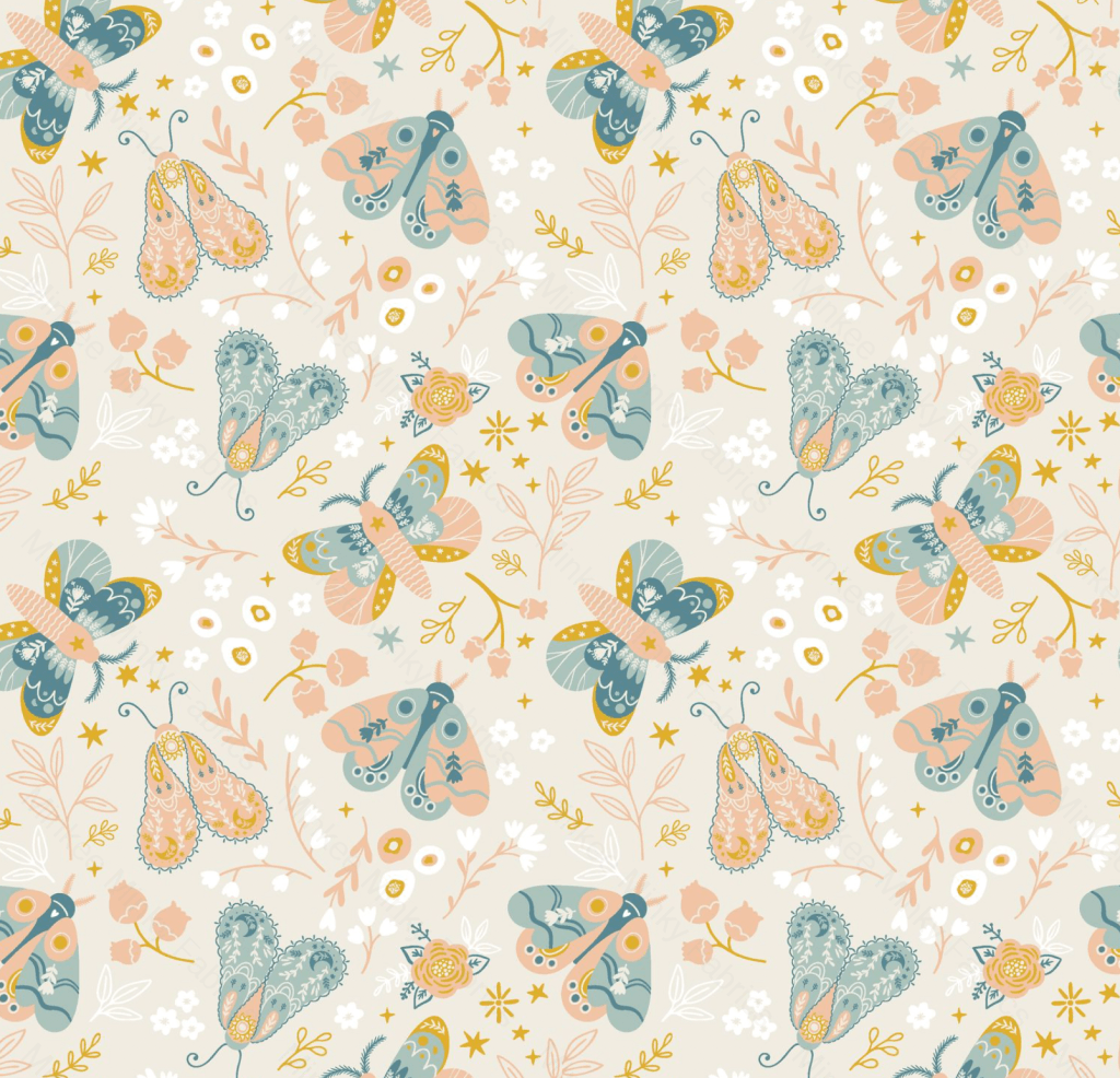 Spring Butterflies - 100% Cotton Muslin Fabric Digital Retail