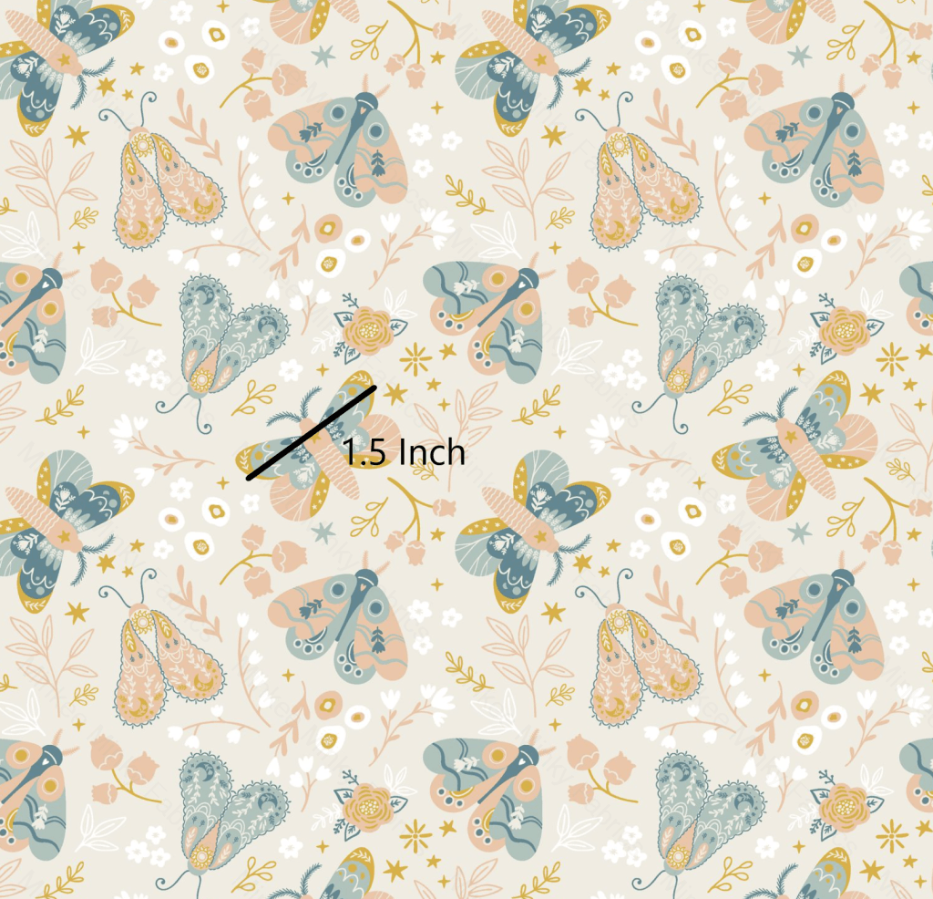 Spring Butterflies - 100% Cotton Muslin Fabric Digital Retail