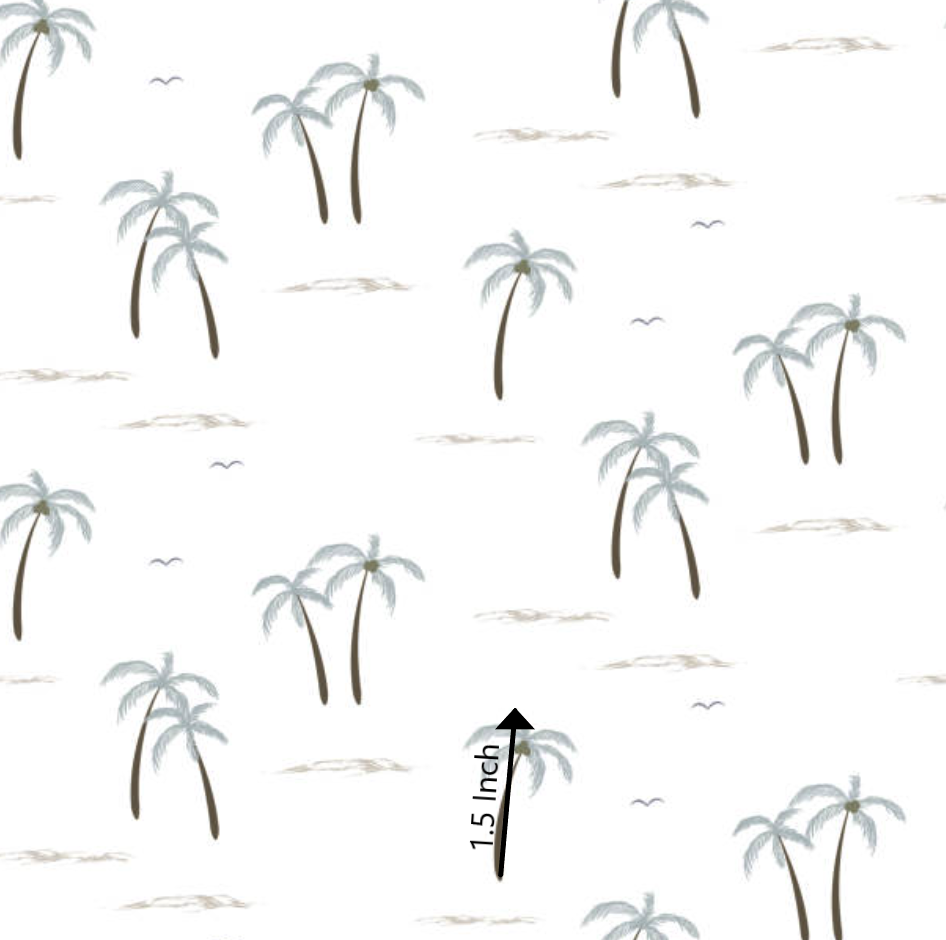 Blue Palms - 100% Cotton Woven Fabric