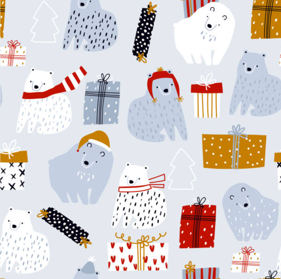 Christmas Bears - 100% Cotton Woven Fabric