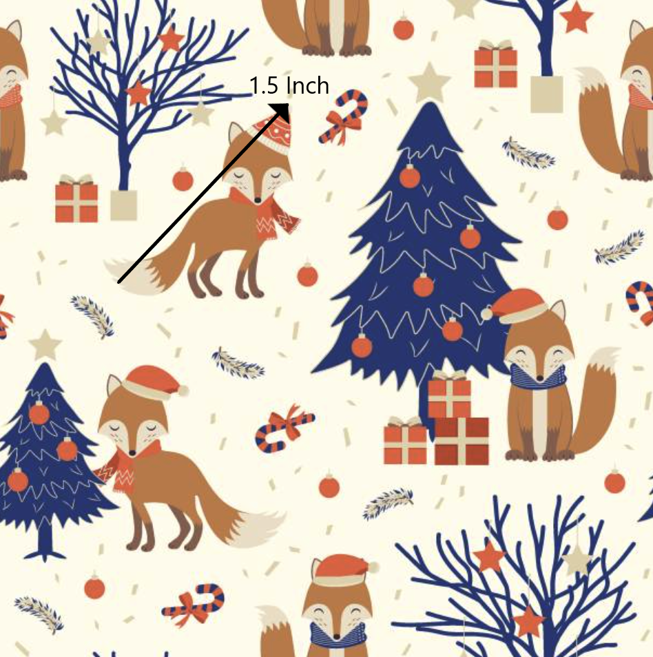 Christmas Fox - 100% Cotton Woven Fabric