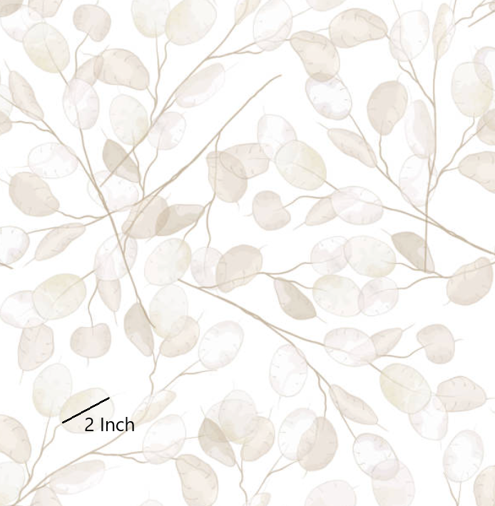 Linen Leaves 1 inch REMNANT 94cm - Cotton Lycra Fabric