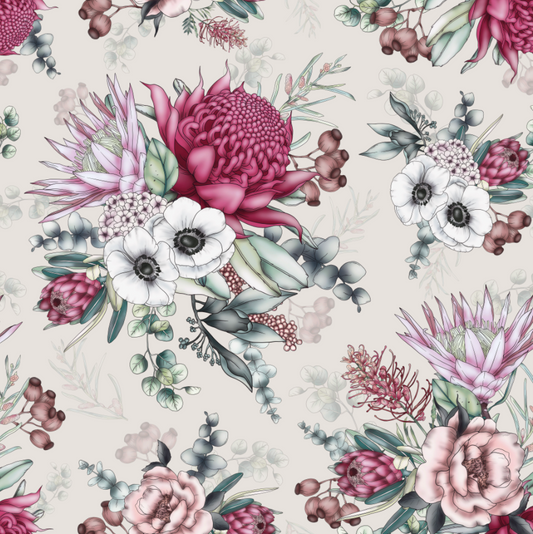 Penny on Natural - Woven Cotton Fabric