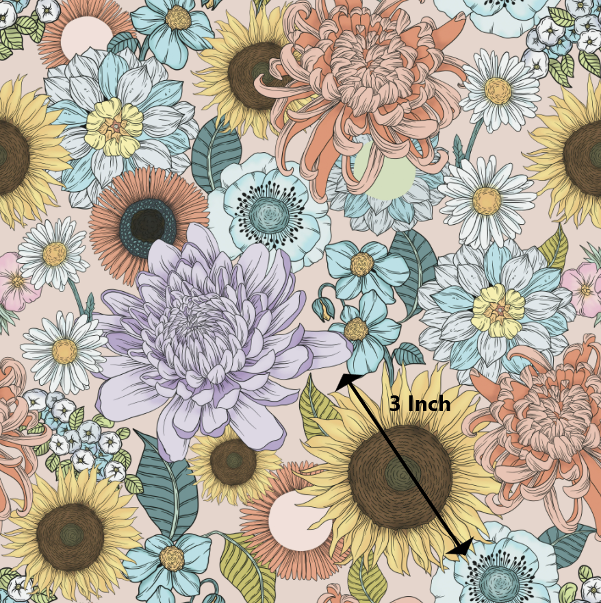 Spring on Peach 100 Woven Cotton Fabric Minkee Minky Fabrics Australia