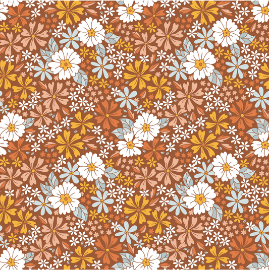 Turmeric Garden Collection White 1.5 Inch REMNANT 45cm - Cotton Lycra Fabric
