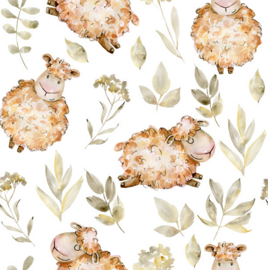 Watercolour Bahhh (September Pre-Order)- Fabric