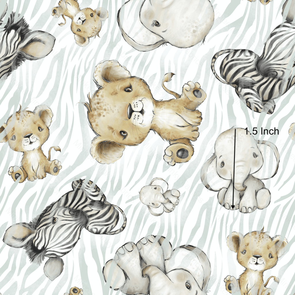 African Animals - French Terry Fabric Digital Retail