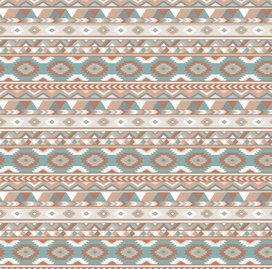 Aztec Blue And Brown (January Pre-Order) - Fabric Digital Preorder