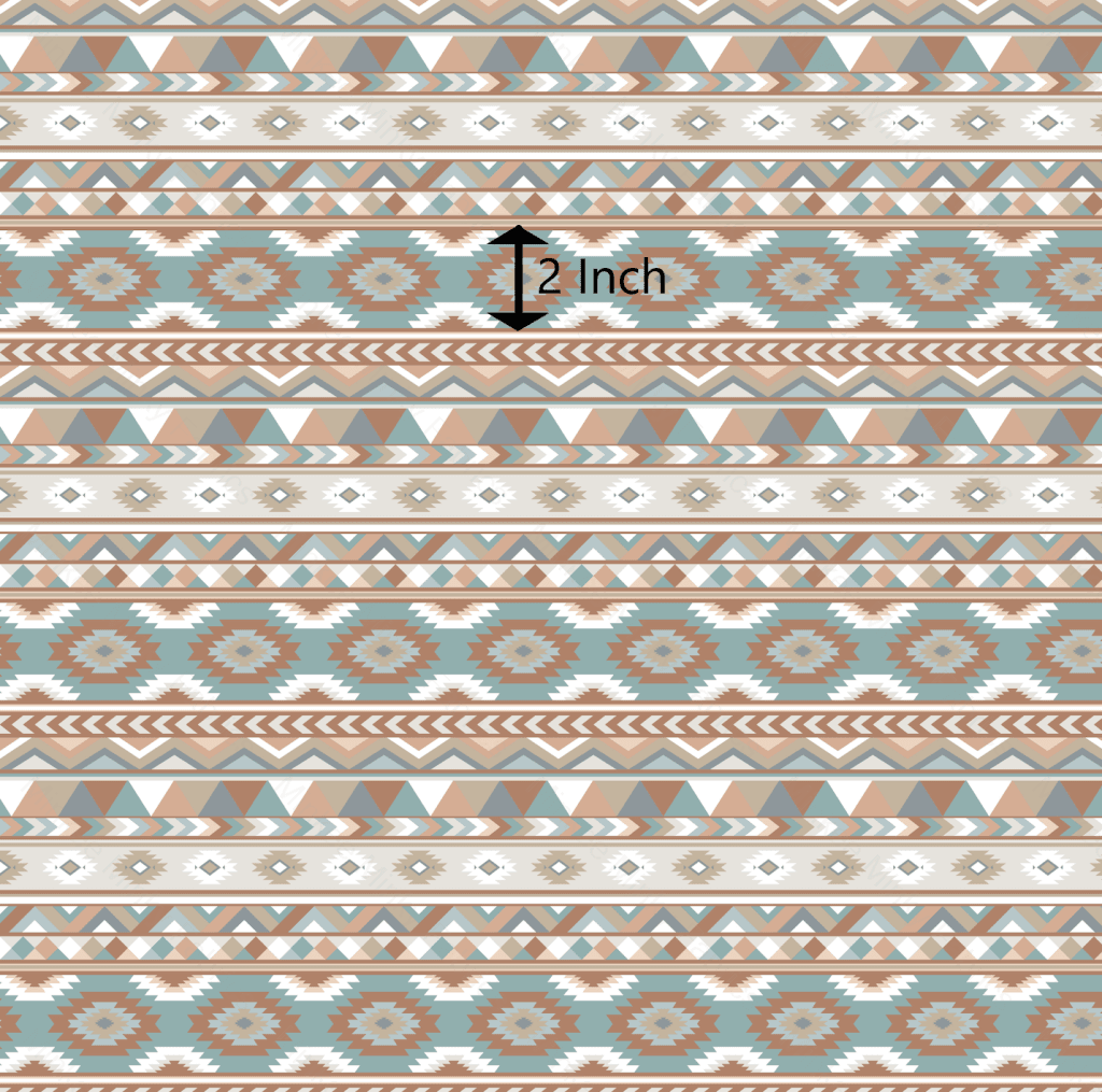 Aztec Blue And Brown (January Pre-Order) - Fabric Digital Preorder